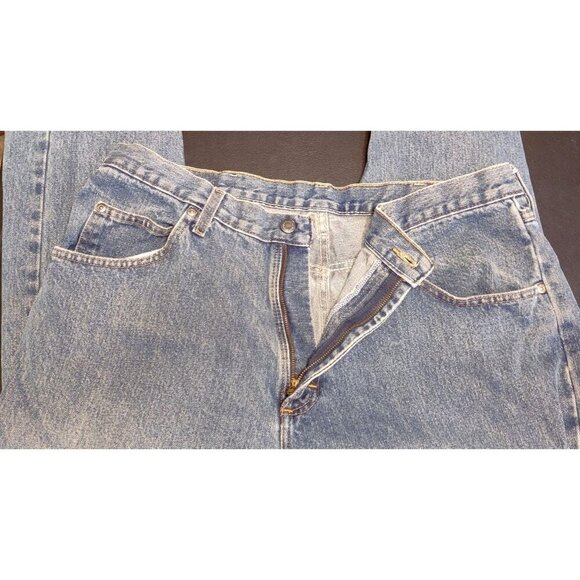 Wrangler Jeans Blue Denim PreOwned 36x32 Relaxed Fit Cotton Western Straight Cut - Picture 10 of 10